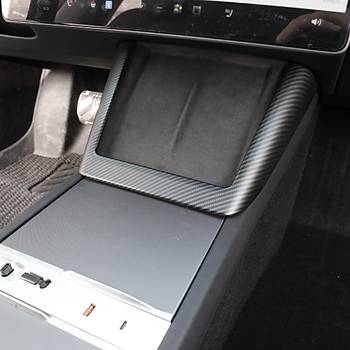 Tesla Juniper  Kablosuz Telefon arj Cihaz Dekoratif erevesi Karbon Kaplama, Mat Siyah Renk