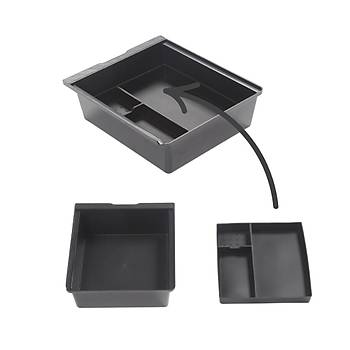 Tesla Juniper Orta st Konsol  Dzenleyici 2 Para, Silikon ve Plastik, Orijinal Versiyon Siyah Renk