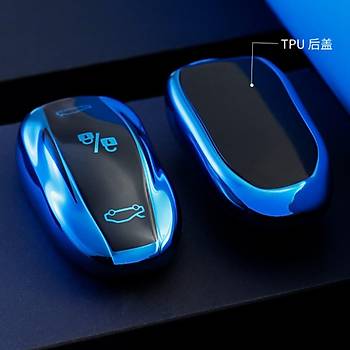 Tesla Model Y / Model 3 Tesla Anahtar Kart Muhafaza Kab, Mavi Renk