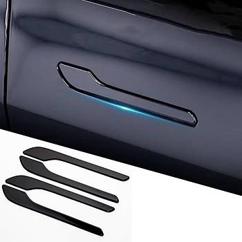 Tesla Model Y / Juniper / Model 3 Kap Ama Kolu, 4 Adet Set Olarak, Parlak Siyah Renk