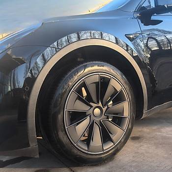 Tesla Model Y AEROX Simetri Jant Kapa Seti 19 n, Mat Siyah Renk (4 Adet Set Olarak Satlmaktadr.)