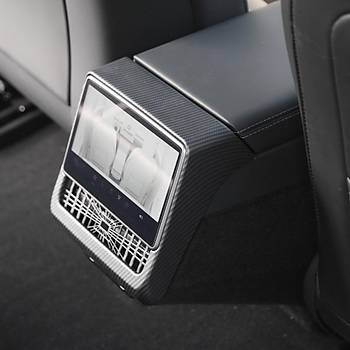 Tesla Juniper Arka Klima Ekran� Koruyucu �er�evesi Karbon Kaplama, Mat Siyah Renk