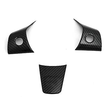 Tesla Model Y / Model 3 Direksiyon Simidi Dekoratif Kaplama Seti, 3 Adet Set, Karbon Mat Siyah Renk