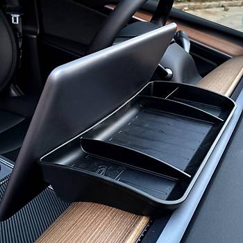 Tesla Model Y / Model 3 Mknats Tutuculu Ekran Arkasna Taklan Dzenleyici, Siyah Renk