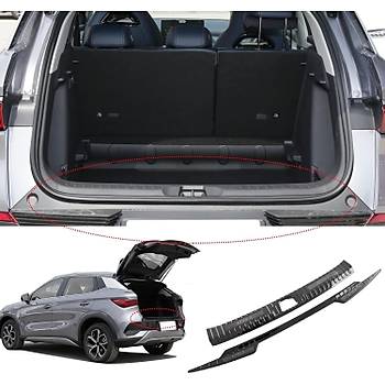 BYD Atto 3 Arka Bagaj Kapa  Alt ve st Korumas, 2 Adet Set Olarak, Siyah Renk