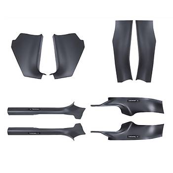 Tesla Juniper n, Arka ve Orta Direk Kap Eik Koruyucu Bakalit ,8 Adet Set ,Mat Siyah Renk