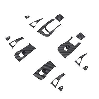 Tesla Model Y / Model 3 n ve Arka Kaplar Dekoratif Kaplama Set, 14 Adet Set, Karbon Mat Siyah Renk