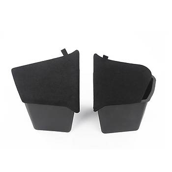 Tesla Model Y Arka Bagaj Sa ve Sol Kaymaz Yzeye Sahip Kapakl Saklama Kutular, 2 adet Set Olarak, Siyah Renk