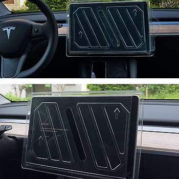 Tesla Model Y  / Model 3 n Ekran Koruyucu Temperli Cam 2.5D 0,33 MM HD