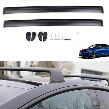 Tesla Model Y / Juniper  Tavan Yk talar Kilitli Sistem, 2 Adet Set Olarak, Siyah