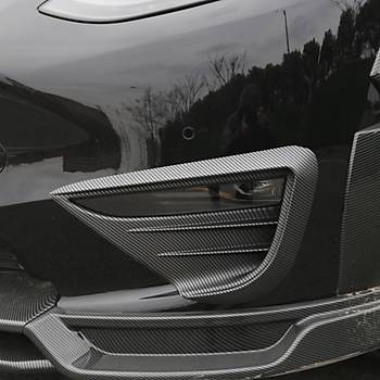 Tesla Model Y n Sis Lambas Ka Upgrade Geni Tip Karbon Kaplama, 2 Adet Set Olarak, Mat Siyah