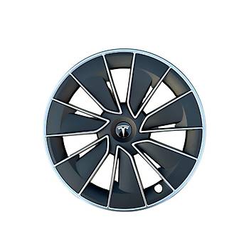 Tesla Model Y AEROX Jant Kapa Seti 19 n, Kurun Gri ve Mat Siyah Renk (4 Adet Set Olarak Satlmaktadr.)