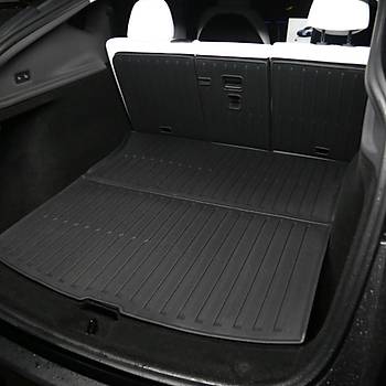 Tesla Juniper Arka Bagaj ve Koltuk Arkas Havuzlu Kauuk Paspas, Tek Para Siyah Renk