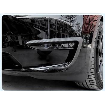 Tesla Model Y n Sis Lambas Ka Karbon Kaplama, 2 Adet Set Olarak, Mat Siyah Renk