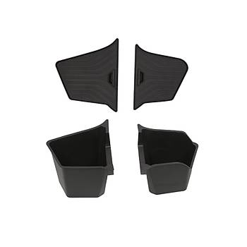 Tesla Juniper Arka Bagaj Sa ve Sol  Plastik Kapakl Saklama Kutular, 2 adet Set Olarak, Siyah Renk