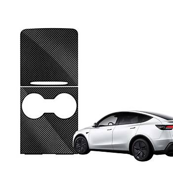 Tesla Model Y  / Model 3 Orta Konsol Karbon Kaplama Sticker, 2 Adet Set Olarak