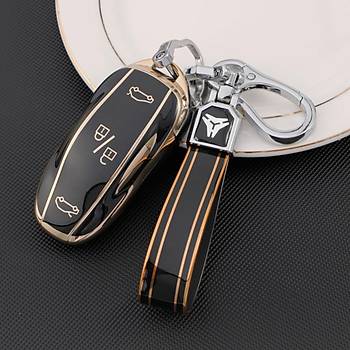 Tesla Model Y / Model 3 Anahtar Kart Kordonlu Muhafaza Kab, Siyah Renk