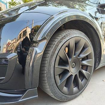 Tesla Model Y ROLLER Jant Kapa Seti 20 n, Mat Siyah Renk  (4 Adet Set Olarak Satlmaktadr.)