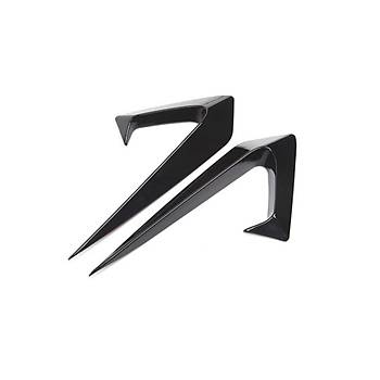 Tesla Juniper Yan Kamera ereve Kapa, HW4.0, 2 Adet Set Olarak, Parlak Siyah Renk