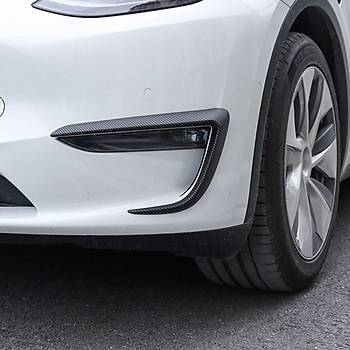 Tesla Model Y n Sis Lambas Ka Karbon Kaplama, 2 Adet Set Olarak, Mat Siyah Renk