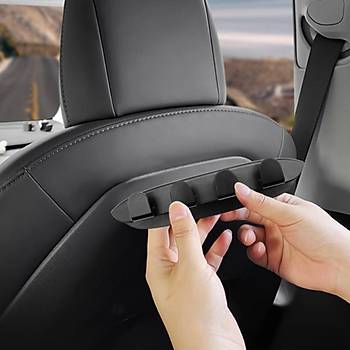 Tesla Model Y/Juniper/Model 3 Koltuk Arkasna Taklan ok Amal Askl Katlanabilir Kanca , Siyah Renk