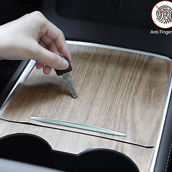 Tesla Model Y  / Model 3 Orta Konsol Ahap Kaplama Stiker,  2 Adet Set Olarak