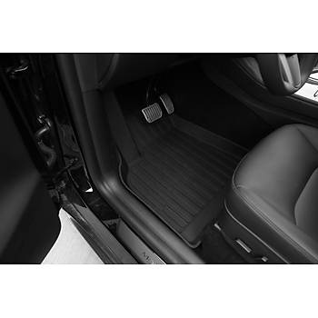 Tesla Model Y Paspas Takm n ve Arka Set Olarak izgili Desenli, Siyah Renk