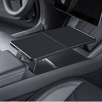 Tesla Juniper �n Orta Konsol �ok Ama�l� Katlan�r Masa, Siyah Renk