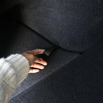 Tesla Model Y Arka Bagaj Sa ve Sol Kaymaz Yzeye Sahip Kapakl Saklama Kutular, 2 adet Set Olarak, Siyah Renk