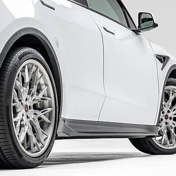 Tesla Model Y Yan Marbiyel Kaplamas, 2 Adet Set Olarak, Mat Siyah Renk