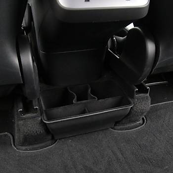 Tesla Model Y Arka Koltuklarn Ortasna Taklan Blmeli Dzenleyici Kutu, Tek Kat Kaymaz Yzey Kaplama, Siyah Renk