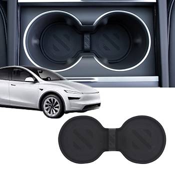 Tesla Juniper Orta Konsol Bardak Tutucu Alt Silikon Pedi, Siyah Renk