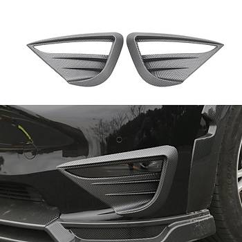Tesla Model Y n Sis Lambas Ka Upgrade Geni Tip Karbon Kaplama, 2 Adet Set Olarak, Mat Siyah