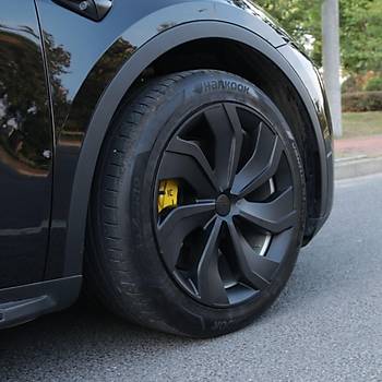 Tesla Model Y KNIFE Simetri Jant Kapa Seti 19 n, Mat Siyah Renk  (4 Adet Set Olarak Satlmaktadr.)