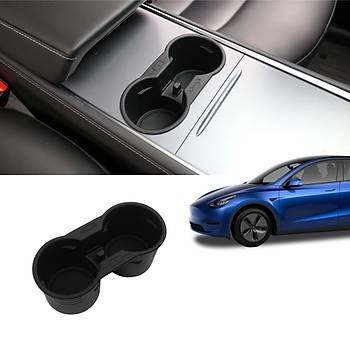 Tesla Model Y / Model 3 Orta Konsol Silikon Bardak Tutucu Siyah ve Gri Renk Seenei le