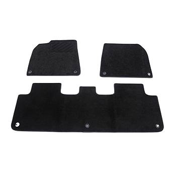 Tesla Model Y Hal ve Kauuk kili Paspas Takm, n ve Arka Set, Siyah Renk