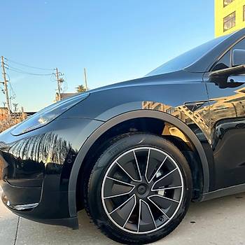 Tesla Model Y AEROX Jant Kapa Seti 19 n, Kurun Gri ve Mat Siyah Renk (4 Adet Set Olarak Satlmaktadr.)