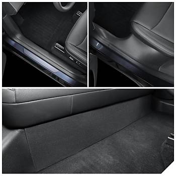 Tesla Juniper  Kap Koruyucu erit ve Arka Koltuk Alt Tekmelik ,5 Adet Set , Siyah Renk