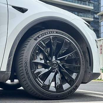 Tesla Juniper AURON Jant Kapa Seti 20 n, Parlak Siyah Renk