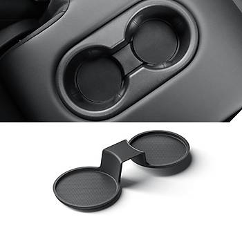 Tesla Juniper Arka Orta Konsol Silikon Bardak Tutucu Pedi, Siyah Renk