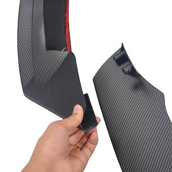 Tesla Model Y n Tampon Alt Spoyler, 3 Para Set Olarak, Mat Karbon Siyah Renk