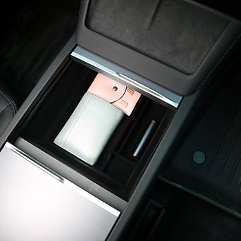 Tesla Juniper Orta Konsol Dzenleyici Orta, Kaymaz Yzey Kuma Kaplamal, Siyah Renk