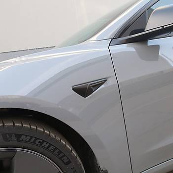 Tesla Model Y Yan Kamera �er�eve Kapa�� Mat Siyah Kaplama, HW3.0, 2 Adet Set Olarak,