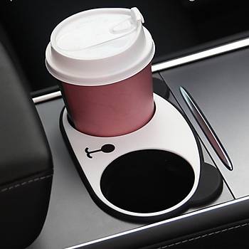 Tesla Model Y / Model 3 Orta Konsol  Panda Silikon Bardak Tutucu, Siyah Beyaz Renk