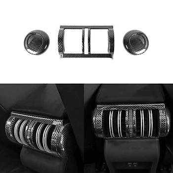 BYD Atto 3  Arka Havalandrma klar erevesi, 3  Adet Set Olarak, ABS Karbon Kaplama, Siyah