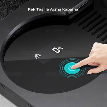 Tesla Model Y / Model 3 Fincan Scaklk Kontrol Sistemi, 4 Etkili Ayarda Kontrol, AMD ip le Kontrol, Siyah