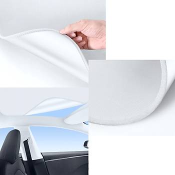 Tesla Juniper Komple Tavan Perdesi, Elektrostatik Tek Para Gnelik, Bej