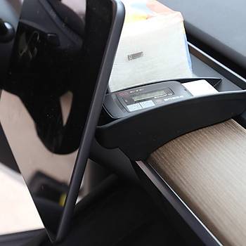 Tesla Model Y / Model 3 Mknats Tutuculu Ekran Arkasna Taklan Dzenleyici, Siyah Renk