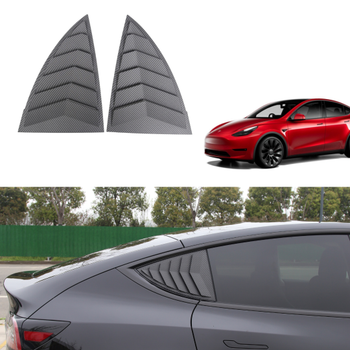 Tesla Model Y Yan Kelebek Cam Kapa Karbon Kaplama, 2 Adet Set Olarak, Mat Siyah Renk