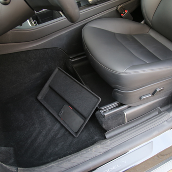 Tesla Model Y Koltuk Altna Taklan Kapakl Kaymaz Kuma Kaplama Saklama Alan , Siyah Renk